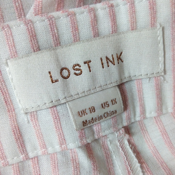 Lost Ink ASOS Wide Leg Ruffle Frill Hem Striped - Picture 5 of 10